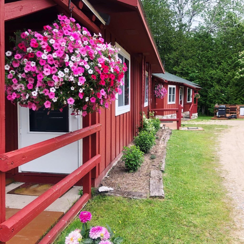 Motel room 7 entrance at Twin Cedars Resort