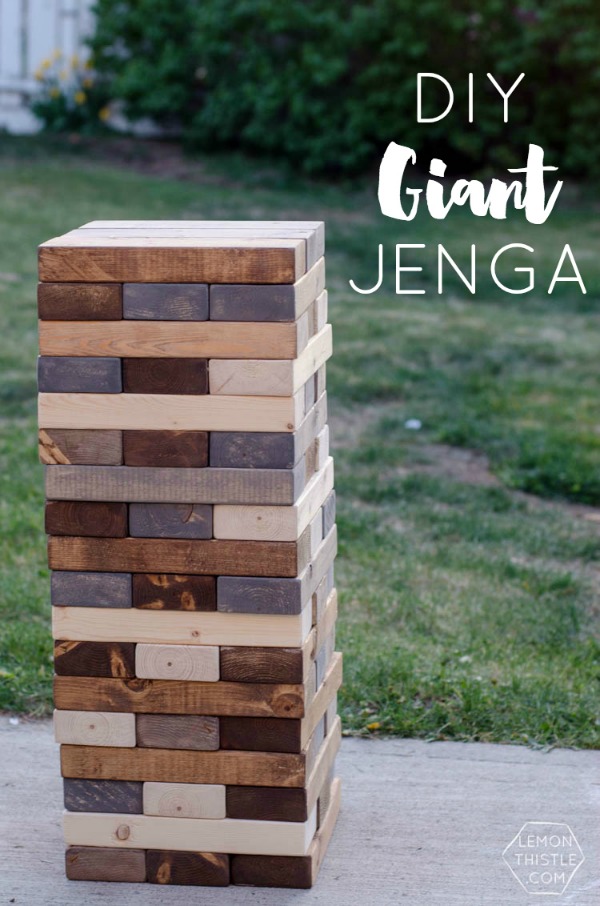 DIY lifesize jenga from Lemon Thistle