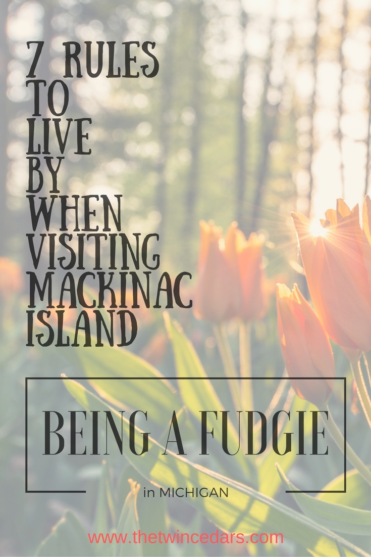When visiting Mackinac Island. 7 Rules to Live by when Visiting Mackinac Island. Many people think that being a fudgie is a bad thing, suppose it depends on how you look at it. Either way, if you follow these tips you'll be just fine, haha! #TheTwinCedars #MackinacIsland #Michigan #travel #tourism 