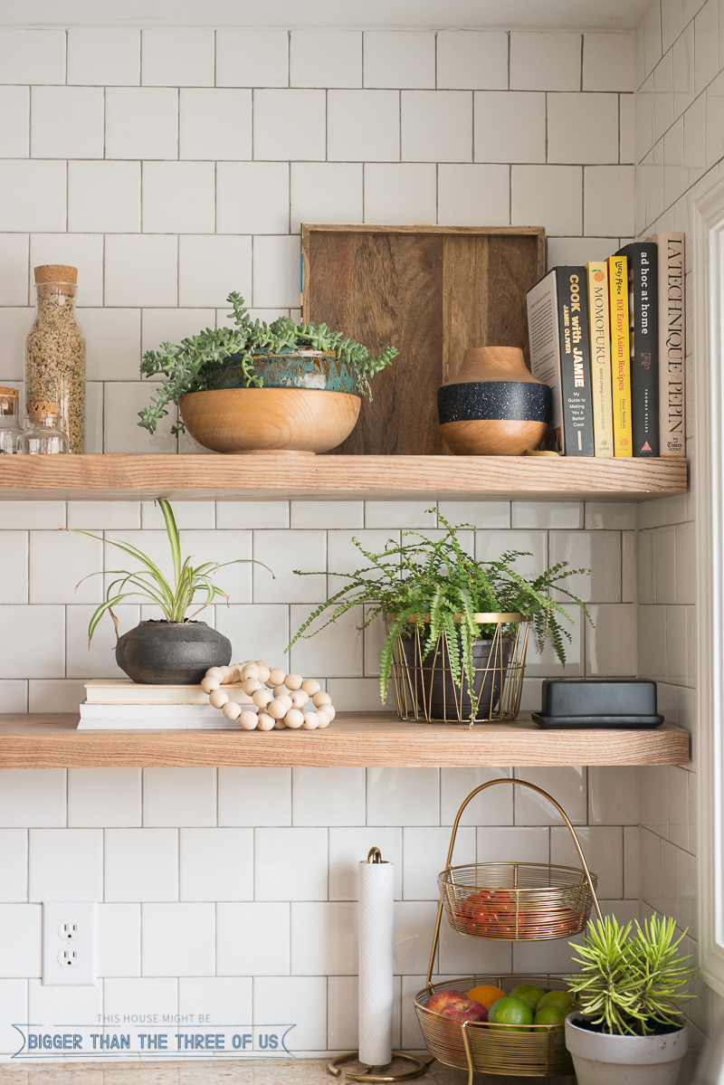 open floating shelves