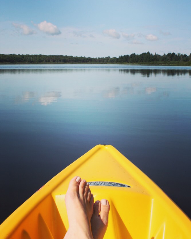 Kayaking in Michigan at Twin Cedars Resort Trout Lake Michigan