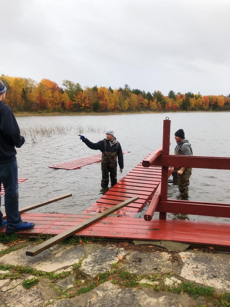 Fall means it's time to take the docks out for the coming winter.